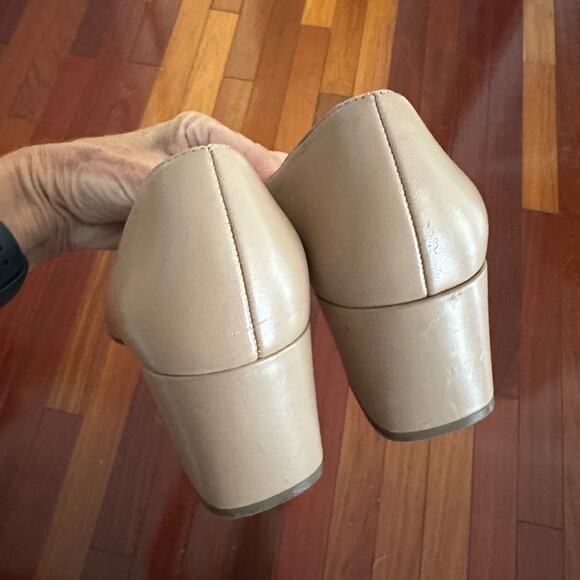 Naturalizer Karina Square Toe Block Heel Pumps Dressy Beige Size 10.5 Neutral - Picture 3 of 7